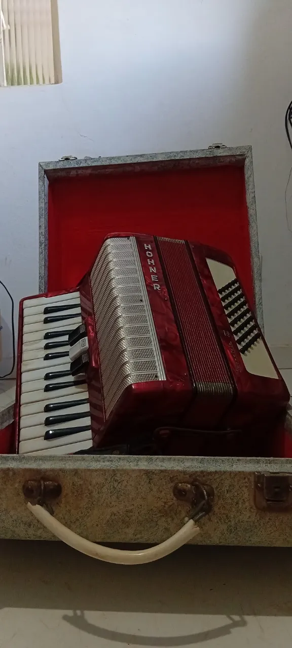 Sanfona Acordeon Hohner 1963 Suíça 48 Baixos Reduzida 2 Oitavas