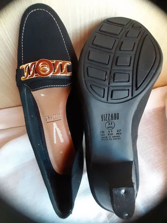 Sapato Feminino Vizzano Camurça Preto 39 - Foto 3