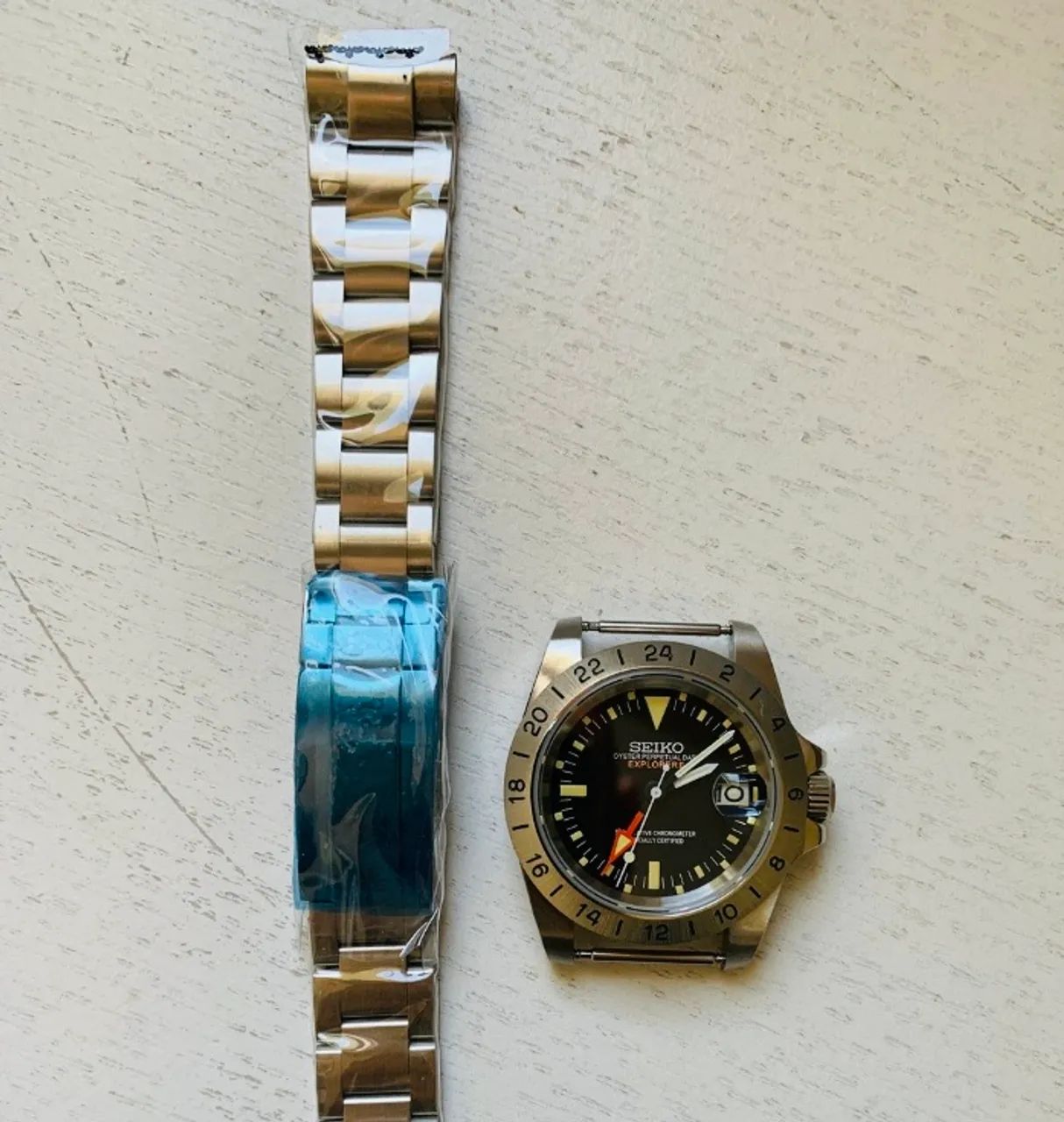 Relógio Seiko Oyster Explorer II - GMT - Mod - NH34 - Acessórios