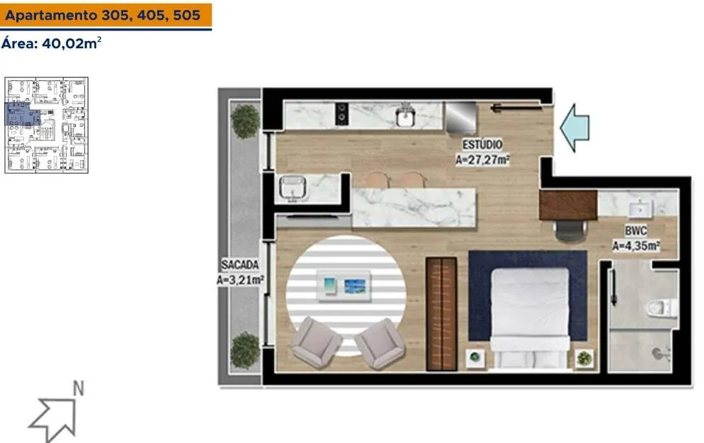 STUDIO PRÓXIMO A UFSC IDEAL PARA INVESTIDORES PREÇO DE CUSTO SPE