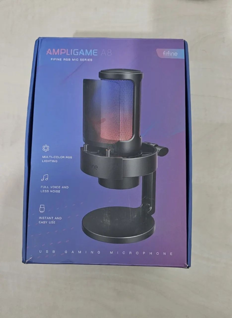 Fifine A8 RGB USB Microphone – White, Excellent Quality64617878625155122