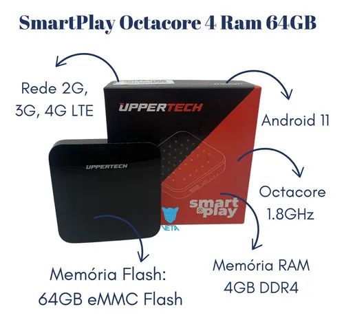 Smartplay Uppertch Streaming Box Automotivo Sistema Carplay - Foto 3