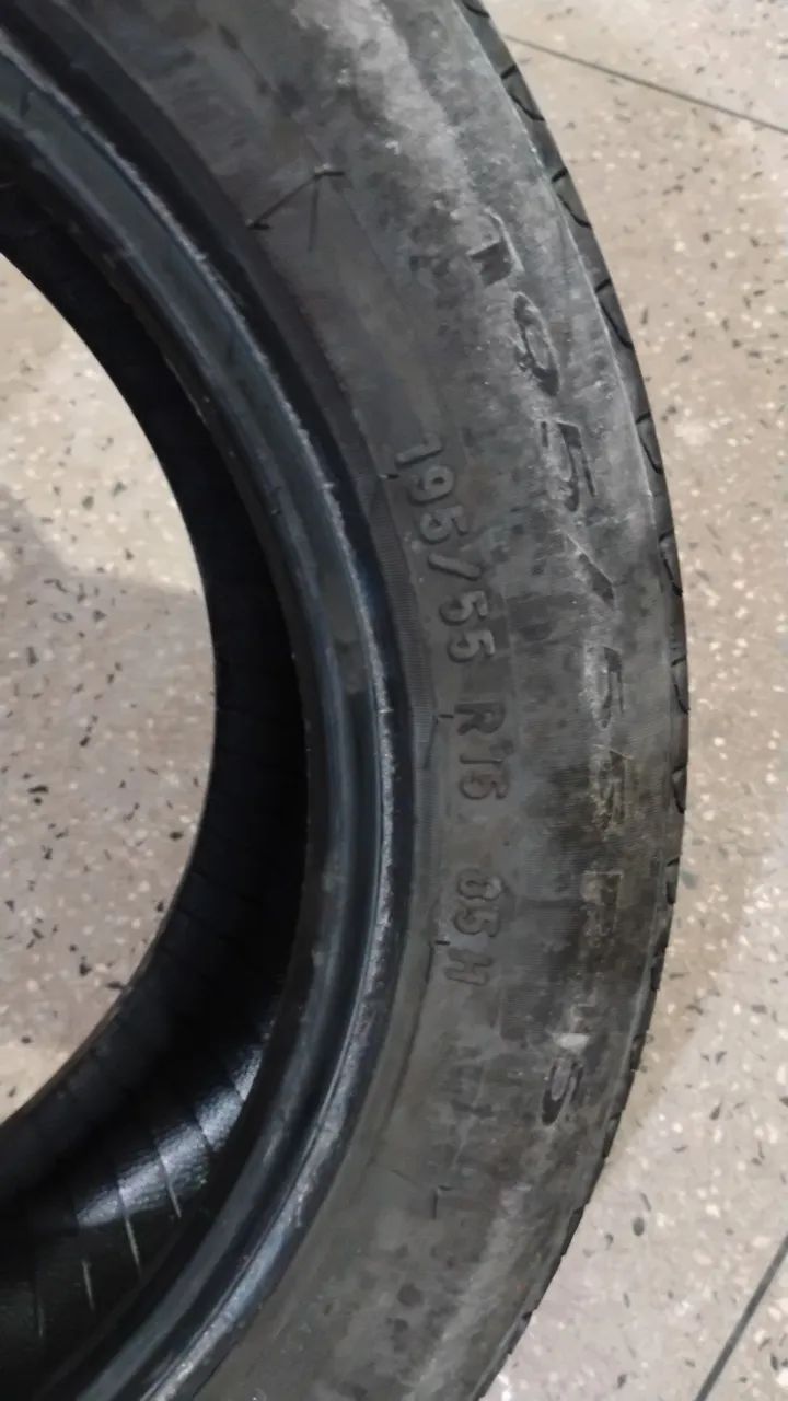 Pneus 195/55 R15 Usados - Roda bem ainda uns KM - Foto 3