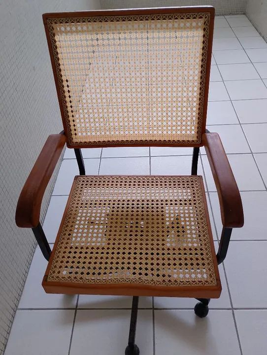 Cadeira de Escritório Vintage em Palhinha