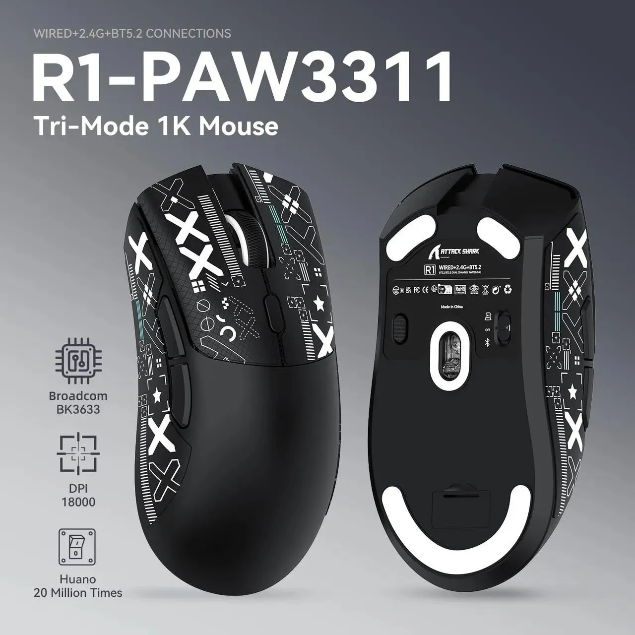 Mouse Gamer Attack Shark R1 Novo Na Caixa