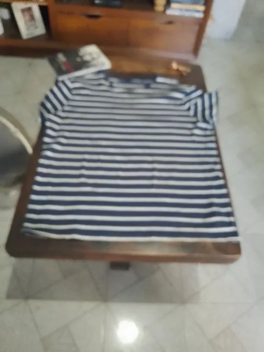Camiseta listrada  azul e branca RICHARDS - Foto 4