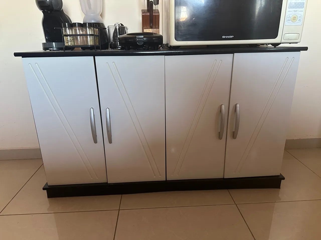 Armário de Cozinha Branco 4 Portas