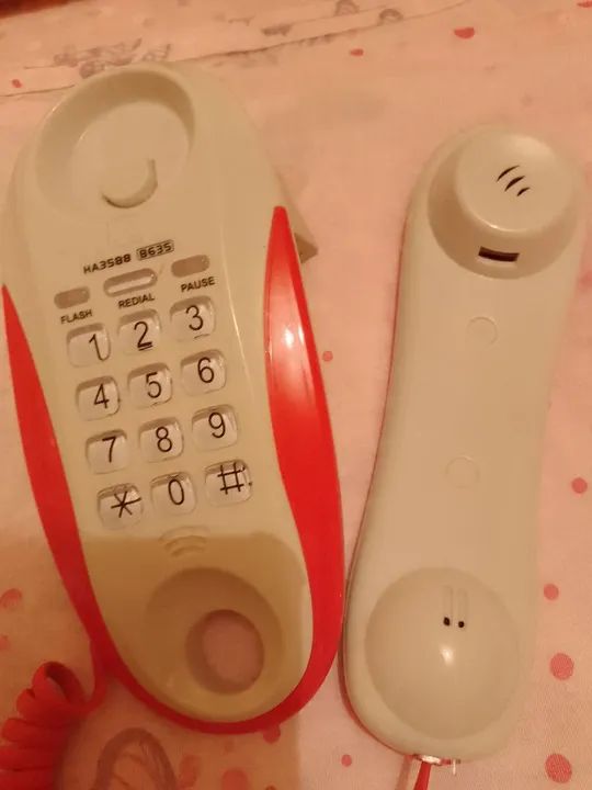 Telefone Fixo Sem Fio Vermelho - Foto 2