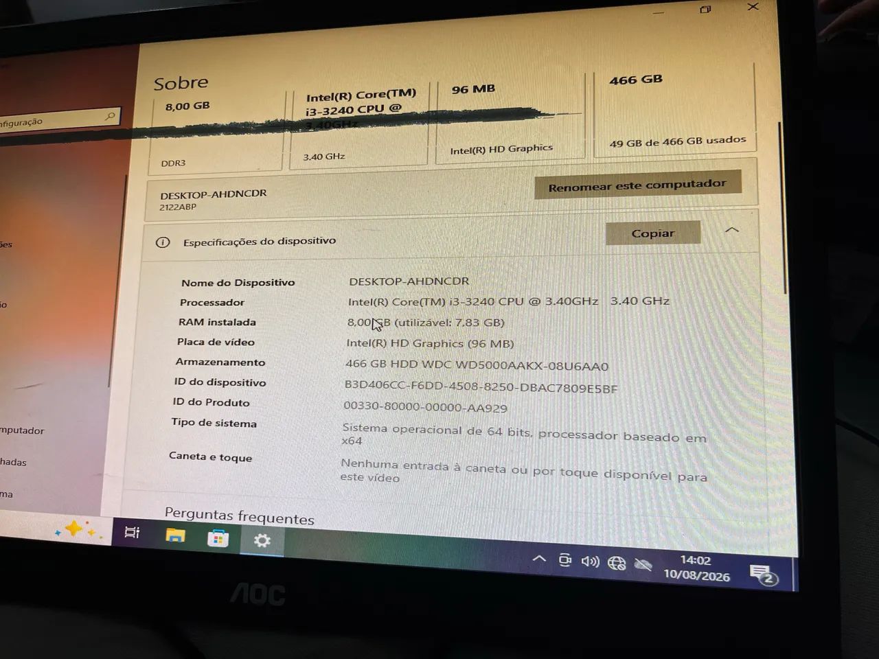Pc lenovo, acompanha monitor, mouse e teclado  - Foto 5