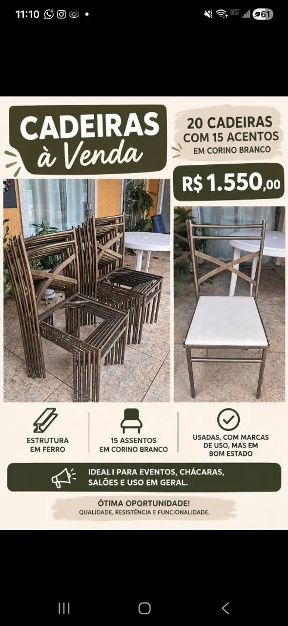 Cadeiras de Ferro  - Foto 5