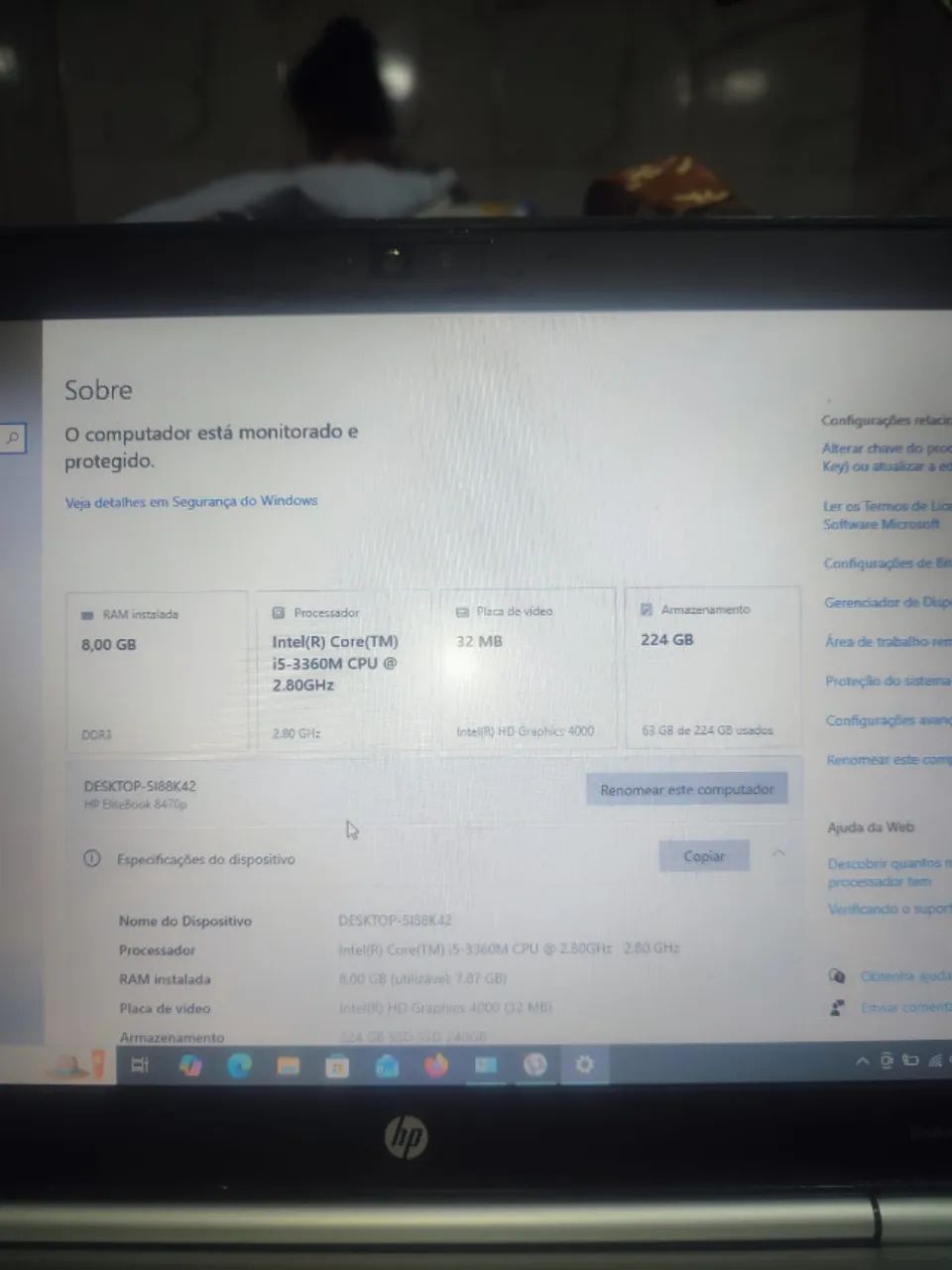 notebook Core i5 3360m HP EliteBook 8470p 8gb SSD 250 - Foto 2