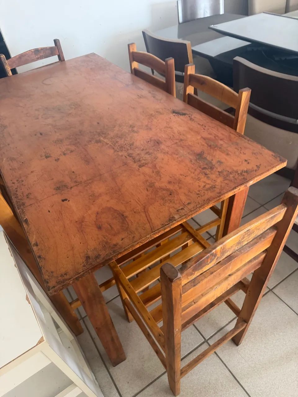 Mesa 6 cadeiras em Madeira  - Foto 3