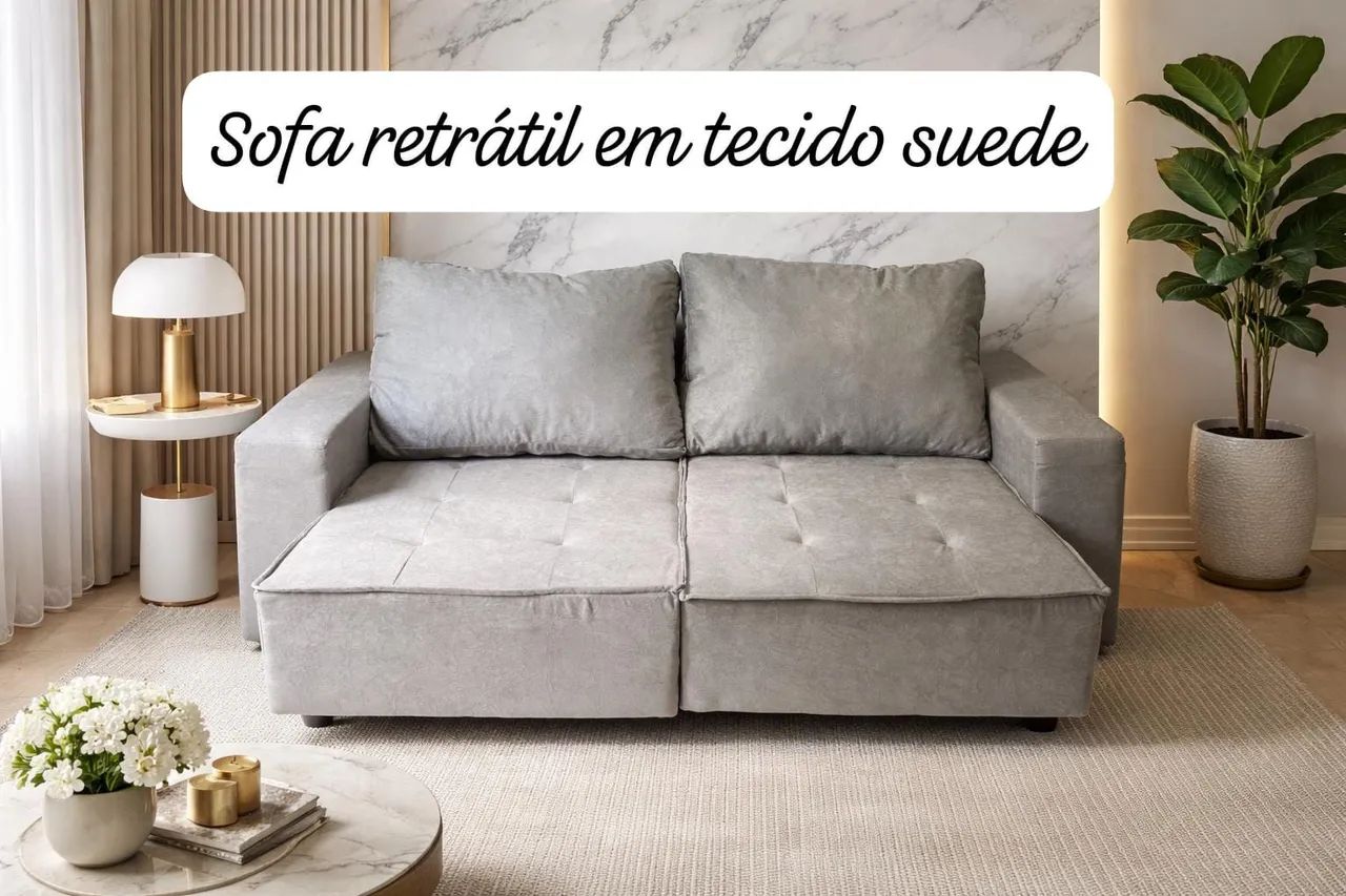 Sofa retratil espuma D33 1.70 cm de largura confortável.e seguro entrega Grátis DF e entor - Foto 2