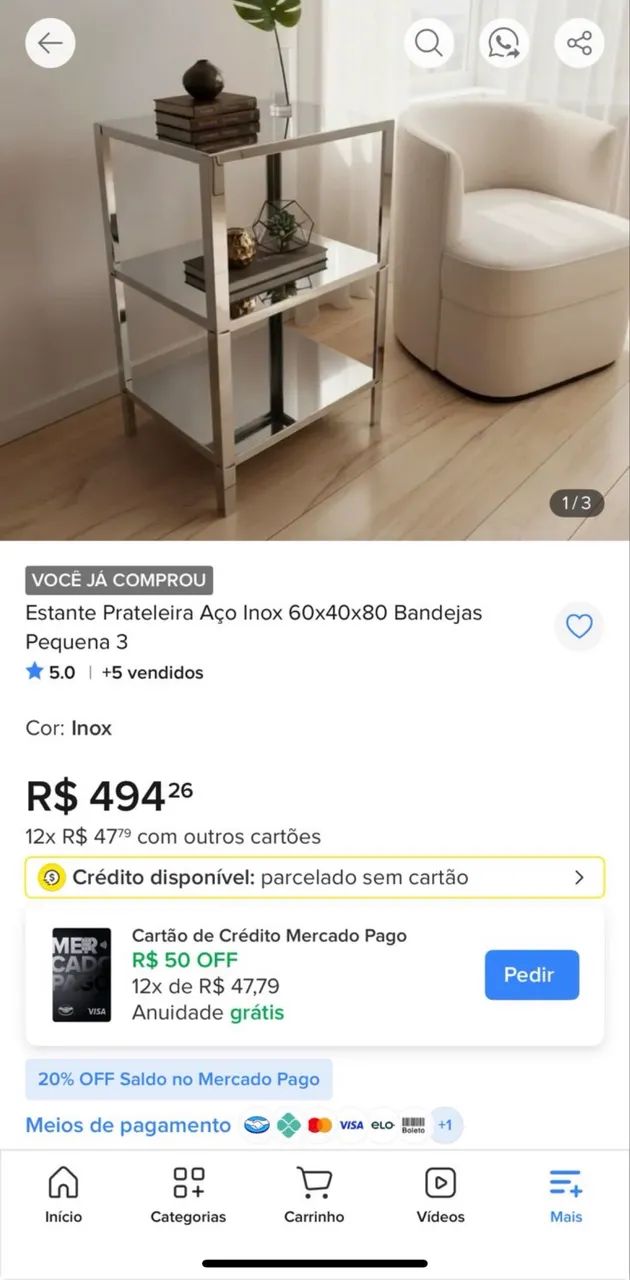Estante de aço