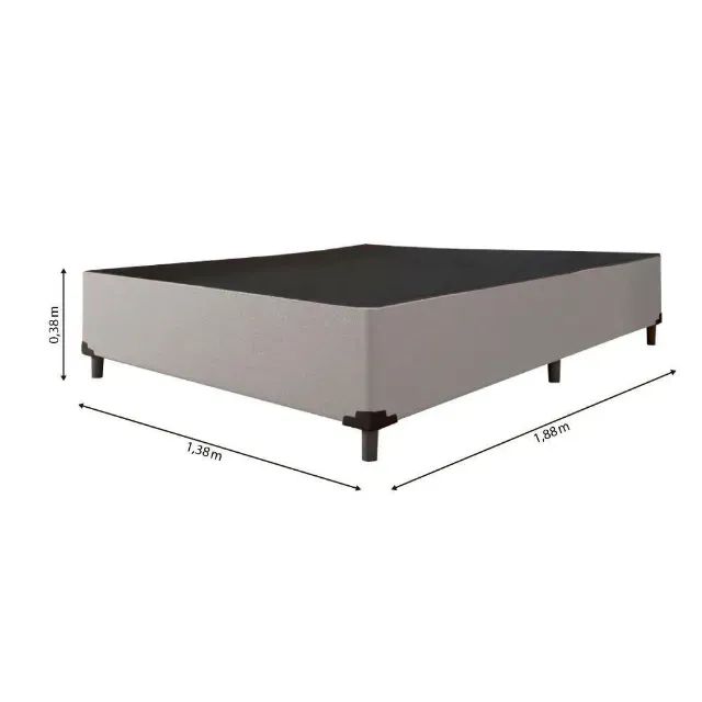  Cama Base Box Casal Cinza Claro - Foto 2