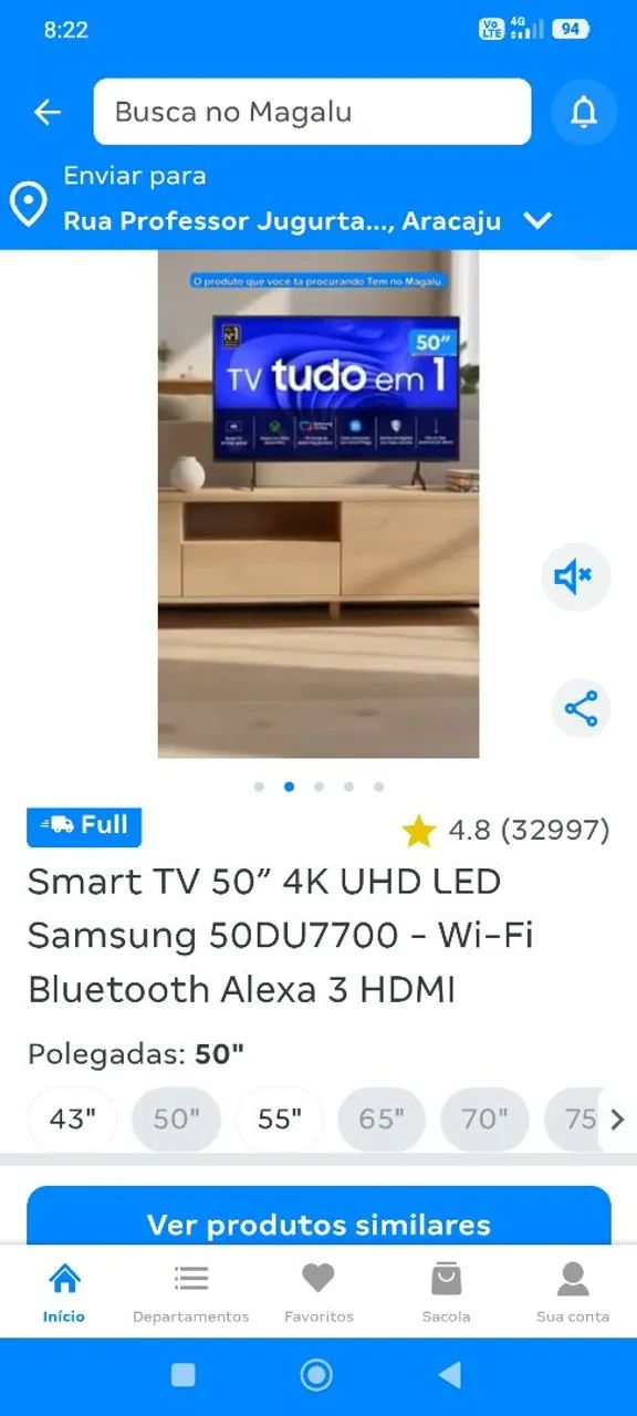 Vende televisão 50 polegadas 4 meses de uso 4K