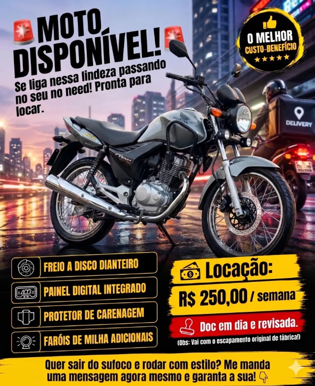 Locação de motos - Fan 150 ESID