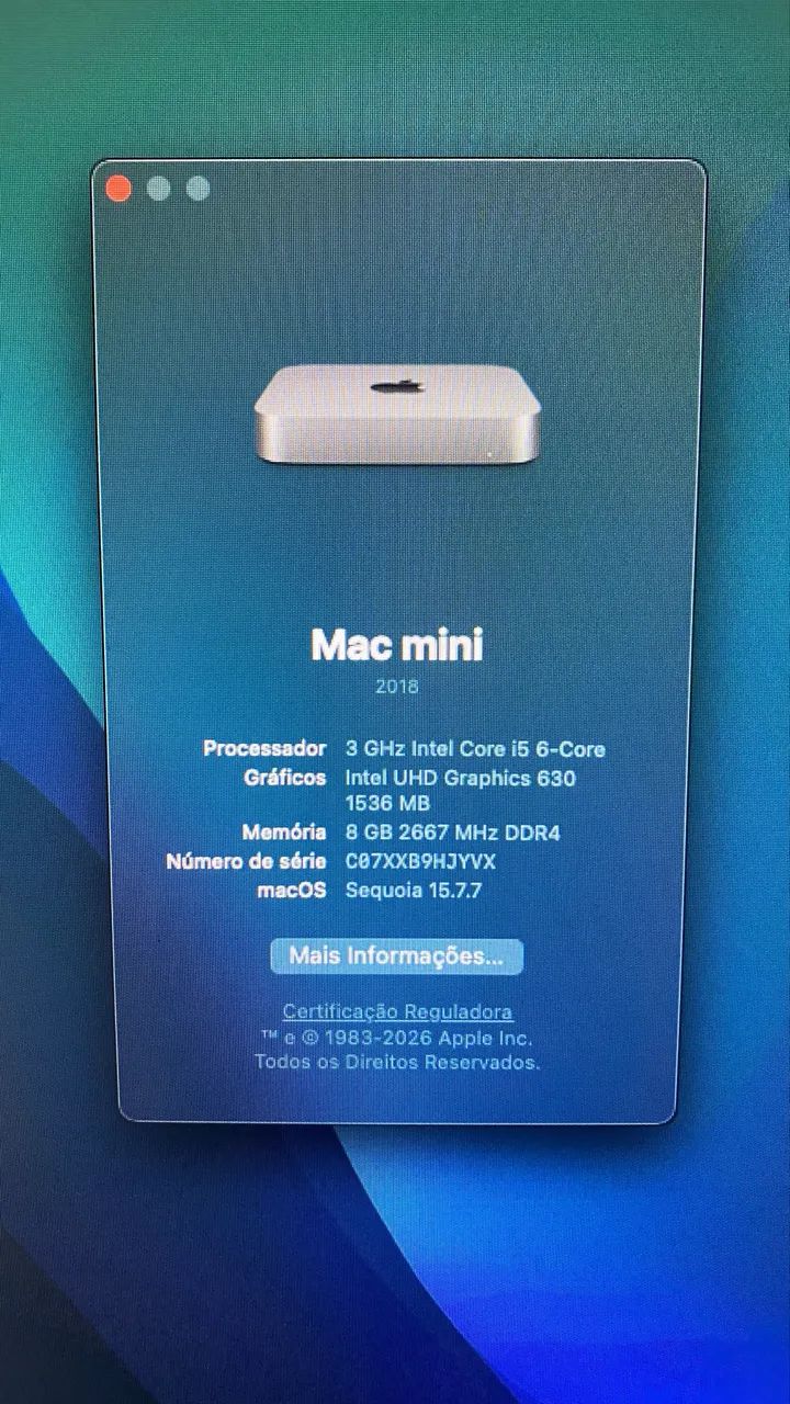 Apple Mac mini 2018 Intel Core i5 6-Core 3.0GHz 8GB RAM SSD 256GB - Foto 2
