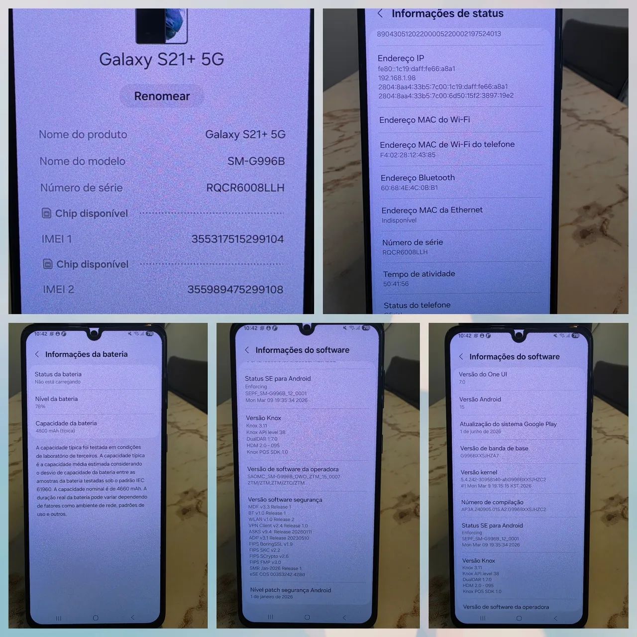 Celular Samsung S21+ 5g usado Modelo SM-G996B 128GB - Foto 2