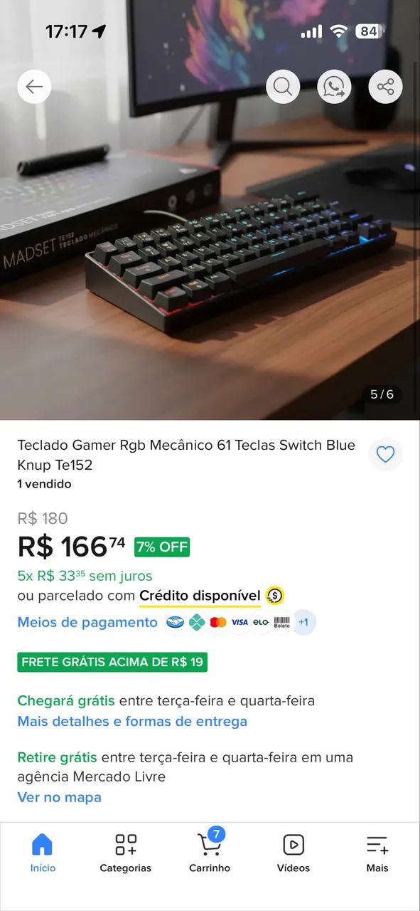 Teclado Mecânico Switch Azul  - Foto 3