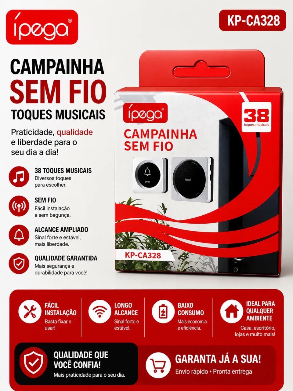 CAMPAINHA SEM FIO KP-CA328