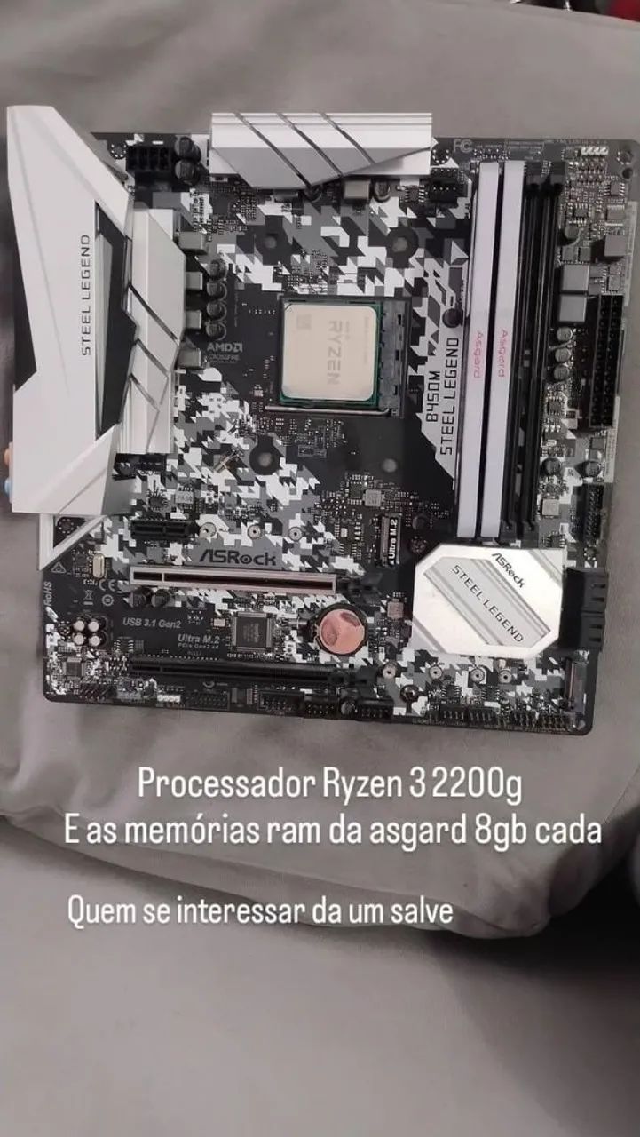 KIT RYZEN MEMORIA RAM PROCESSADOR E PLACA