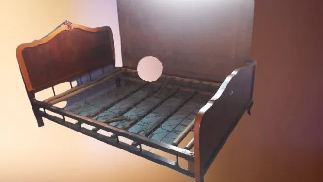 Cama vintage de madeira de cerejeira - Foto 3