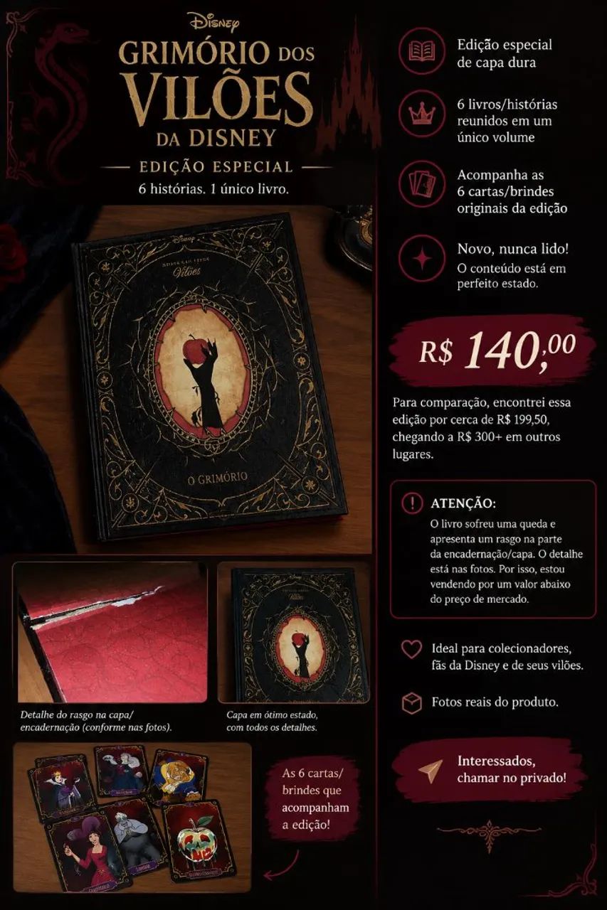 LIVRO VILÕES DA DISNEY 