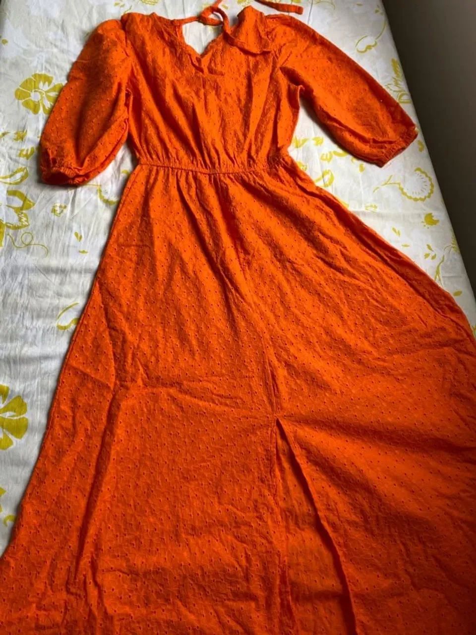 Vestido laranja renda - Foto 2