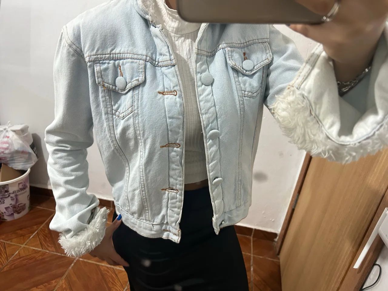 jaqueta jeans forrada feminina 
