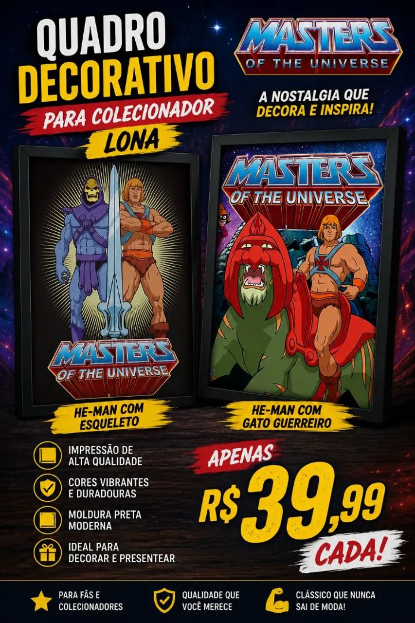 <br>He-Man cm Esqueleto<br>He-Man com Gato Guerreiro
