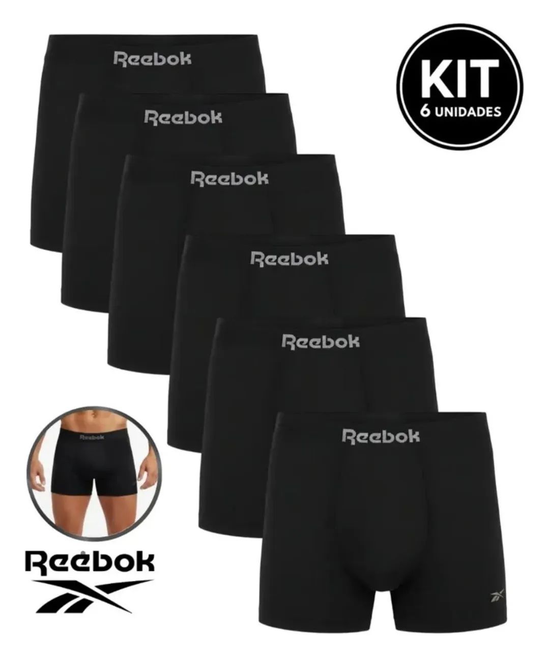 Kit 6 cuecas poliamida Reebok  - Foto 3