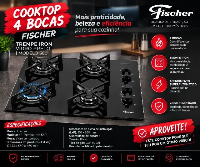Fogão Fischer 4 bocas 