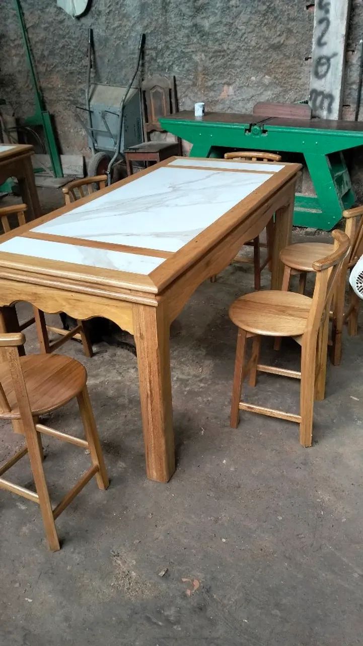 mesa de 6 cadeiras de madeira freijó  - Foto 3