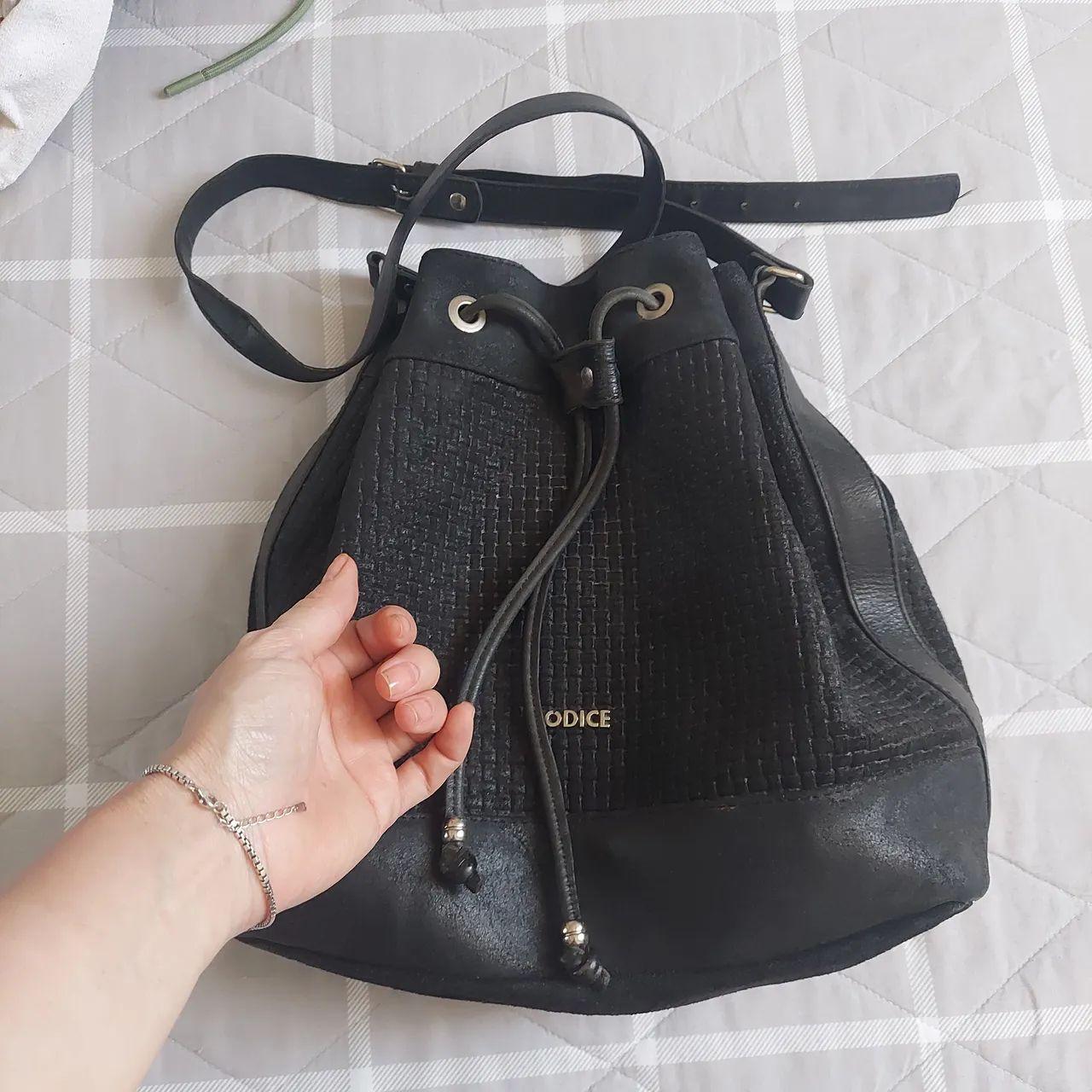 Bolsa iodice em couro legitimo 
