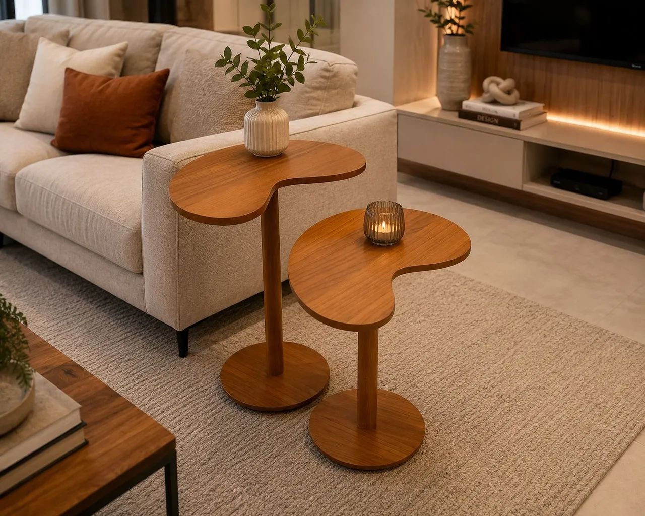 Mesa lateral modelo orgânica  - Foto 3