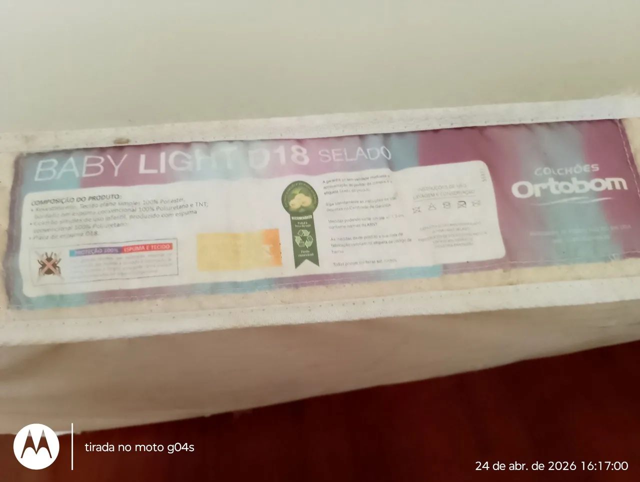 Colchão Ortobom Baby Light D18 selado