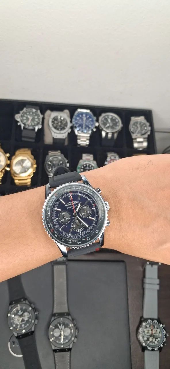 Relógio Navitimer Fundo Azul  - Foto 5