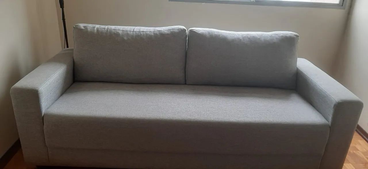 Sofá 3 Lugares Linho Cinza - Foto 4