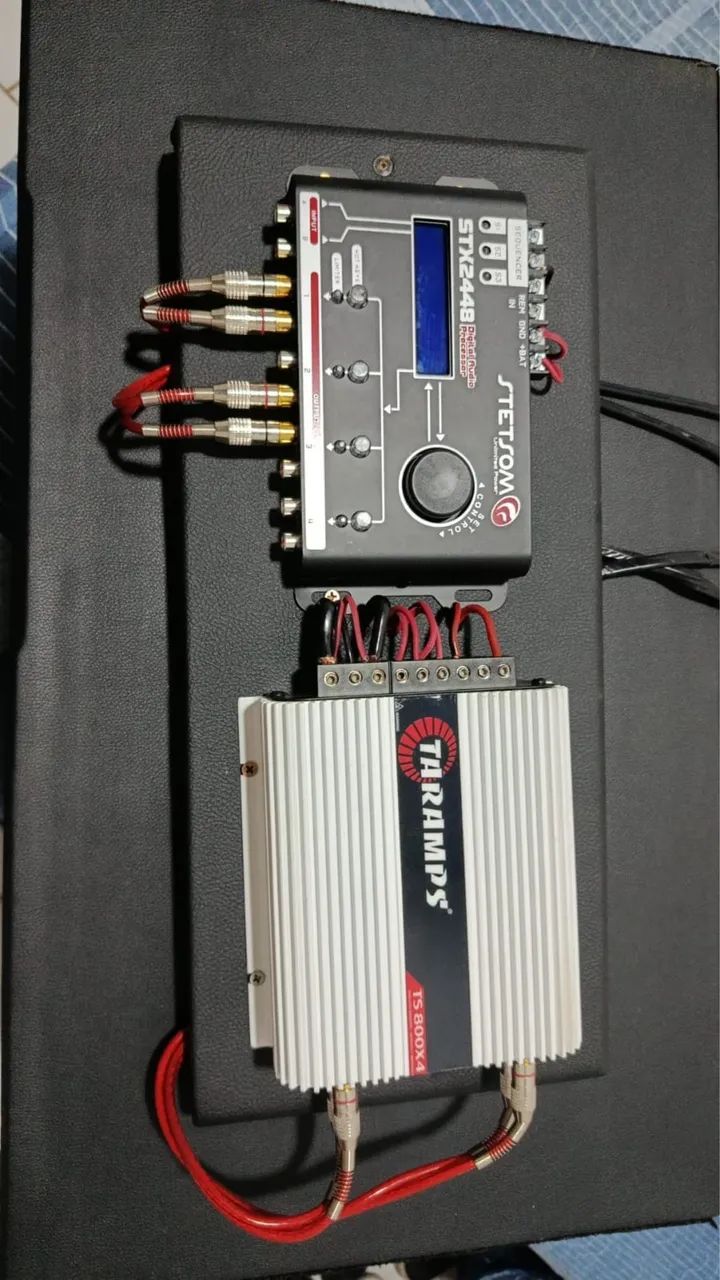 Caixa Trio Triton TR 620 + Taramps TS 800x4 + Processador Stetsom