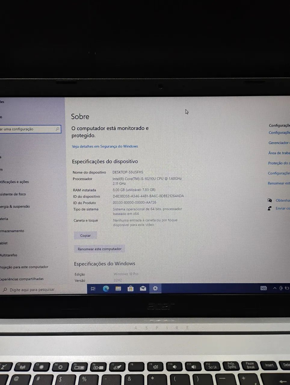 Notebook Acer Aspire 5 i5 10 geração 