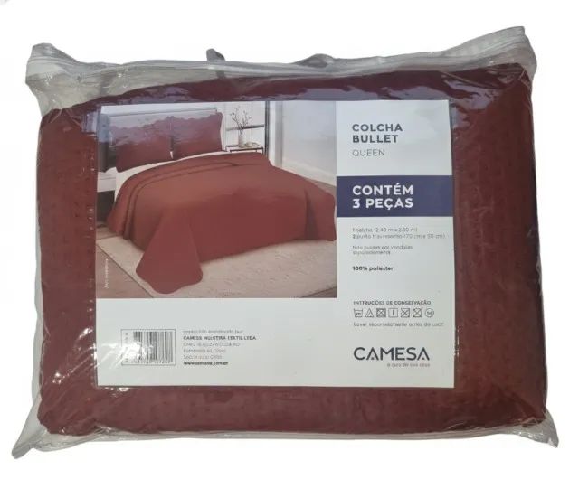 Colcha Queen Camesa Bullet - 3 Peças