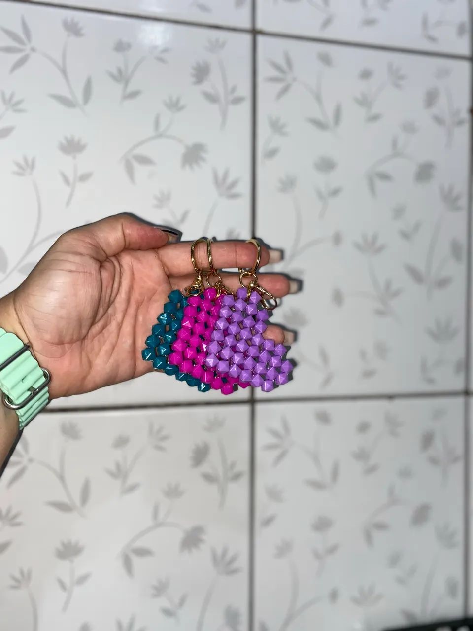 Chaveiro coração miçangas - CADA