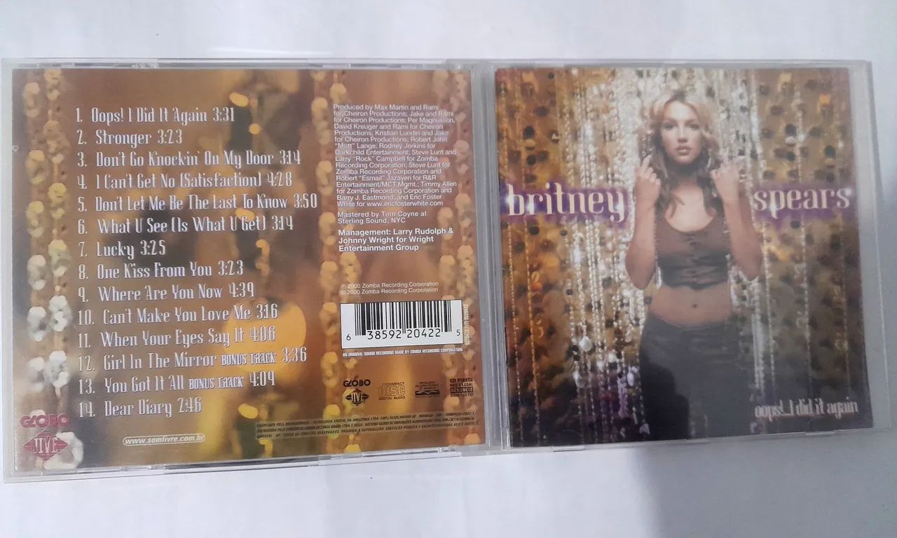 Britney Spears - CD Oops!...I Did It Again - versão Globo