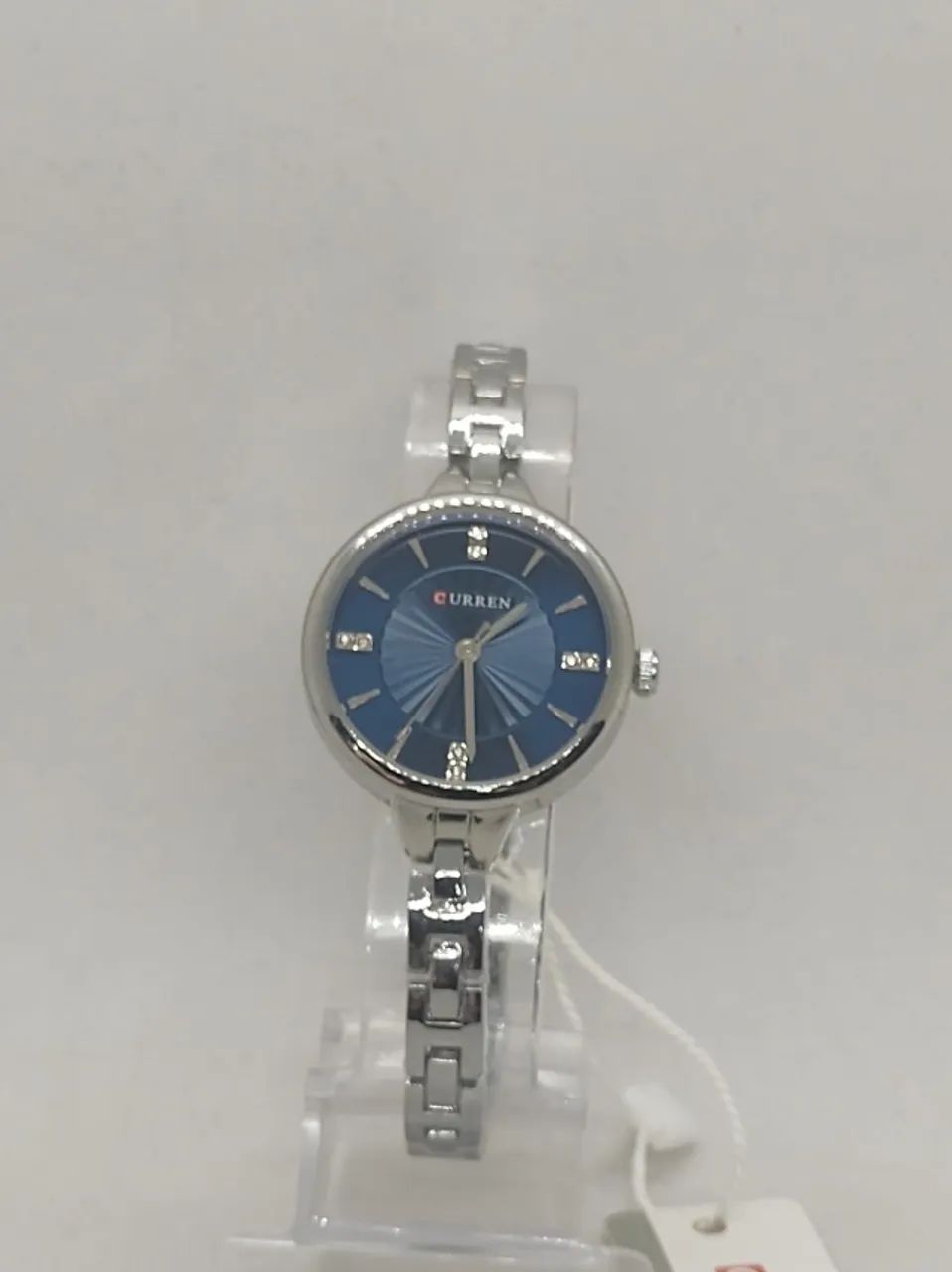 Relogio Feminino Curren Fundo Azul Pulseira Prata