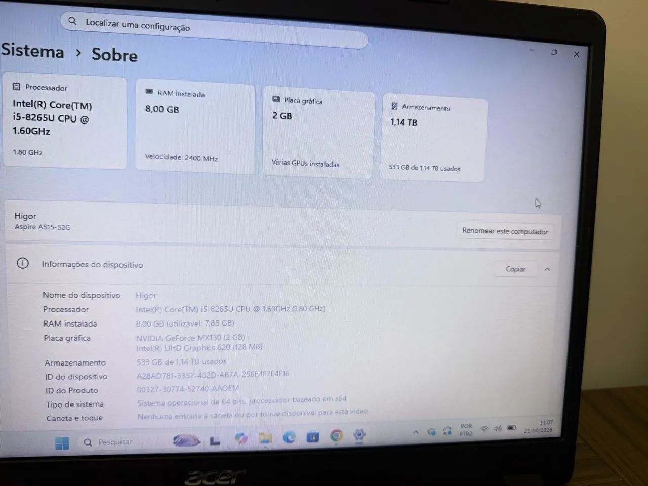 Notebook Acer com placa de Video - Foto 4