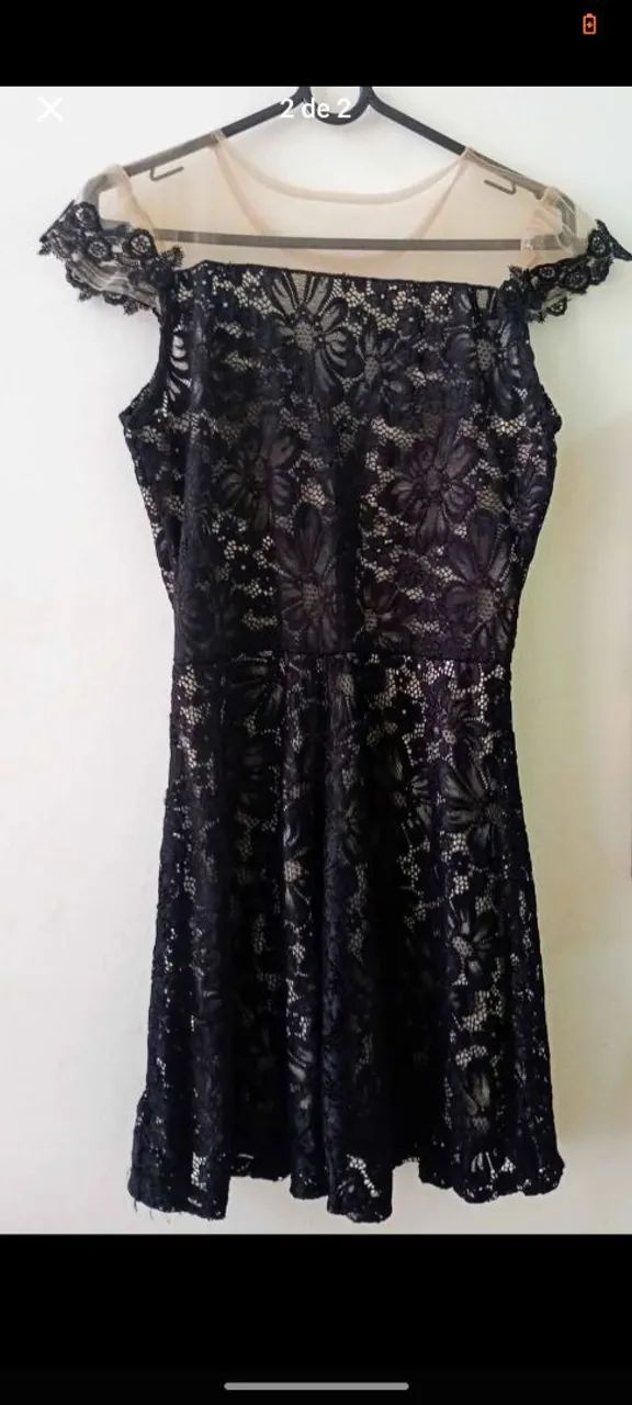 Vestido preto em renda e tule  - Foto 2