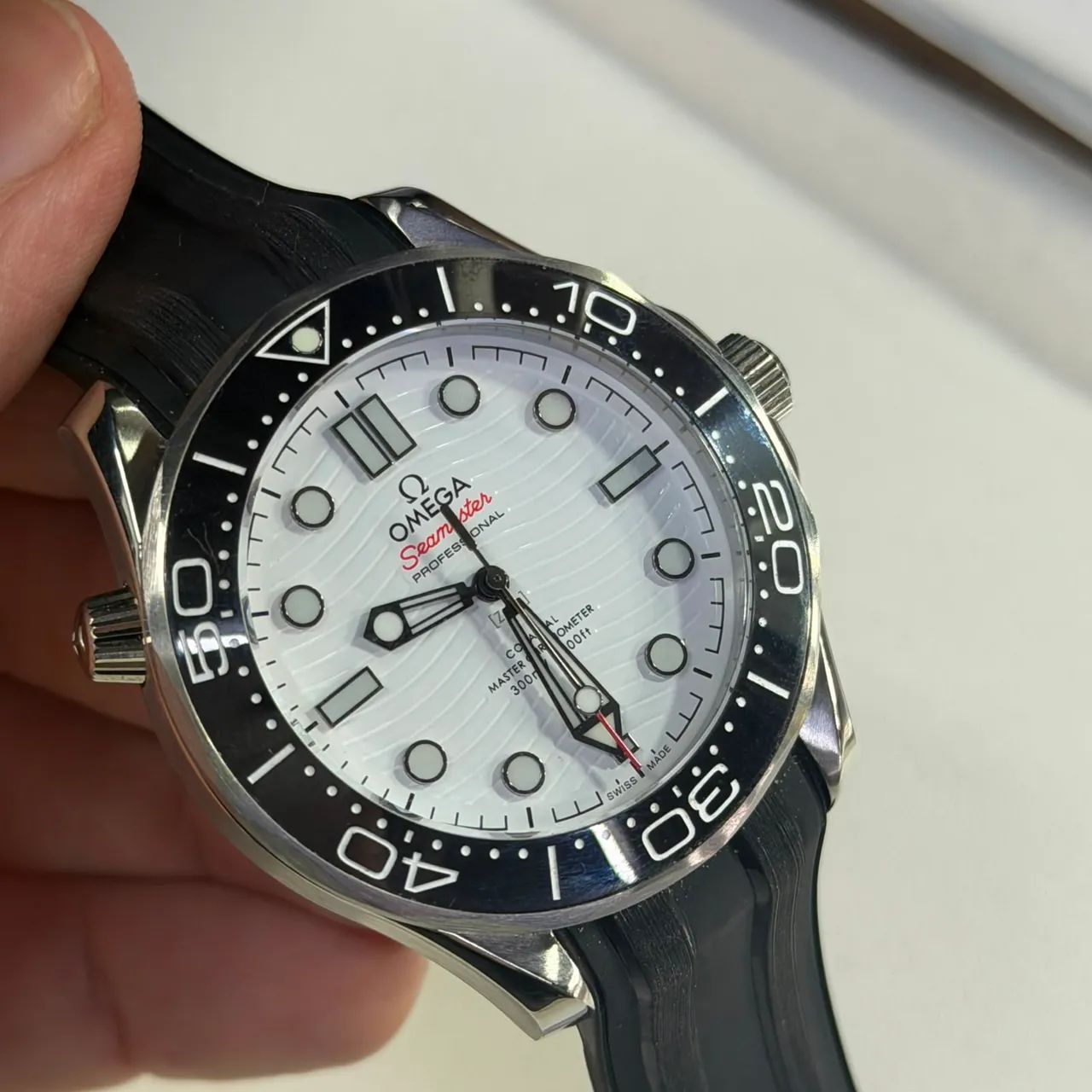 Relogio Omega Branco - Automatico - Masculino - 42mm - Silicone - Top Prem AAA+