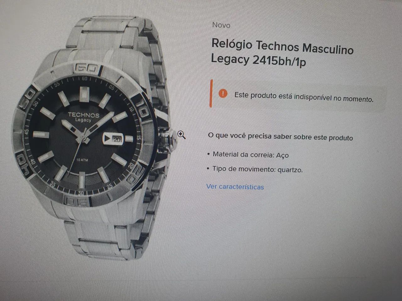 RELÓGIO TECHNOS LEGACY 2415 BH/1P - Foto 3