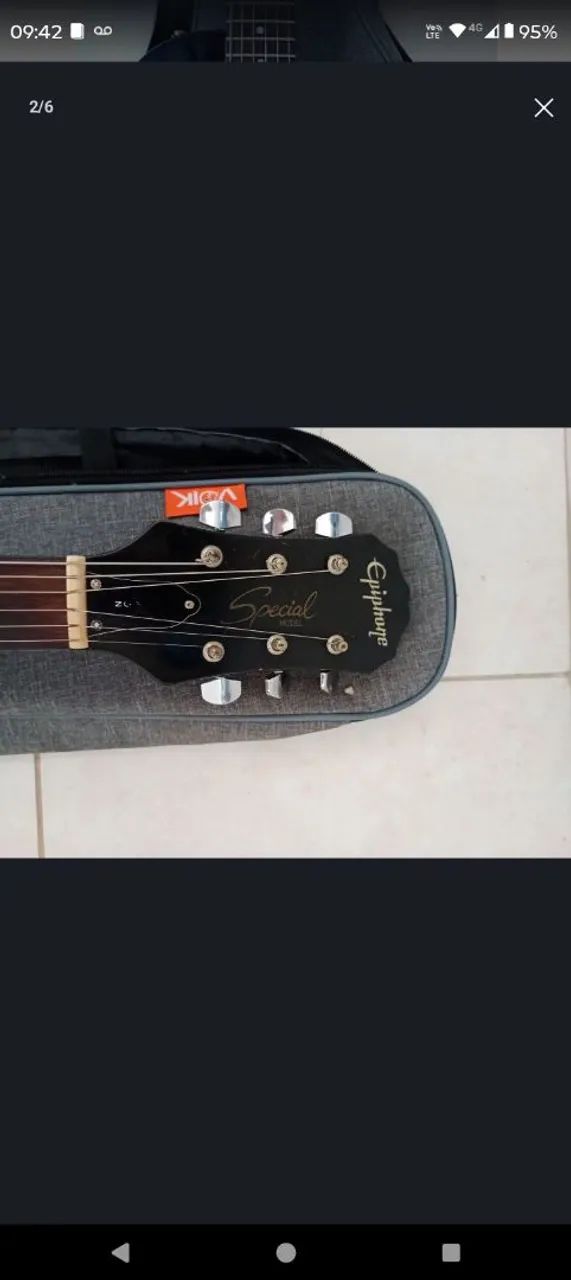 Kit Guitarra Epiphone, amplificador e capa - Foto 3